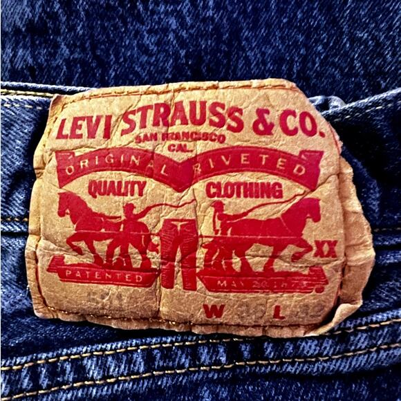 Levi's 501 Jeans W36 L32 Button Fly Straight Leg Dark Wash Denim - Picture 6 of 7